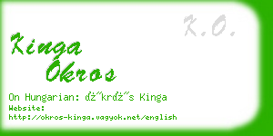 kinga okros business card